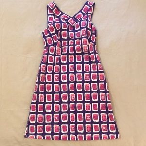 Chanel pink & Purple zip-up back sleeveless sundress 70Cotton 26Rayon 4Spandex